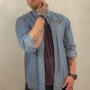 90s cotton denim shirt men’s